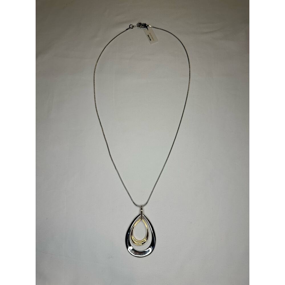 Bancroft Two-Tone Teardrop Pendant Necklace